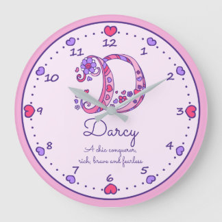 Redondo Grande Monograma D Darcy Coros nombre que significa reloj