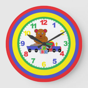 Redondo Grande Niños Reloj de guardería con números