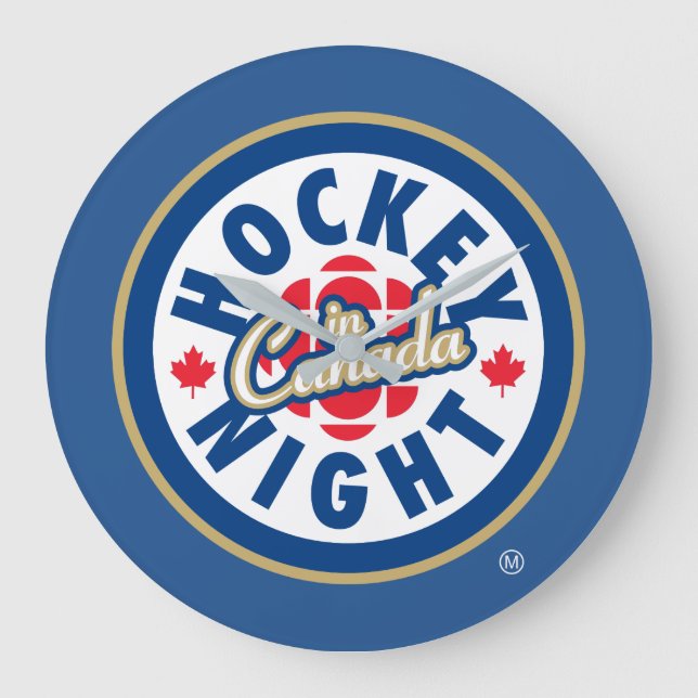 Redondo Grande Noche de hockey en reloj con logo en Canadá (Anverso)