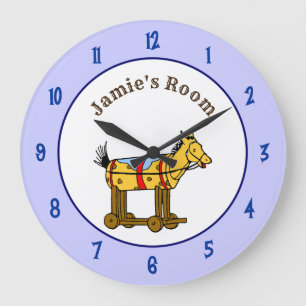 Redondo Grande Nombre vintage reloj de juguetes de caballos de re