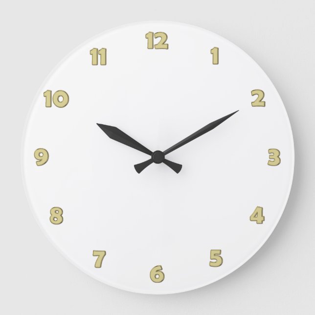 Redondo Grande Números de caras de reloj - GoldSchema - para su d (Anverso)