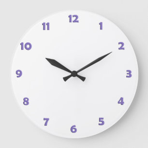 Redondo Grande Números de caras de reloj - violeta claro