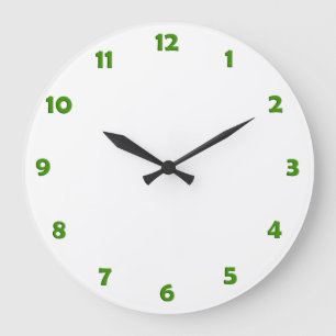 Redondo Grande Números de la cara de reloj - verde