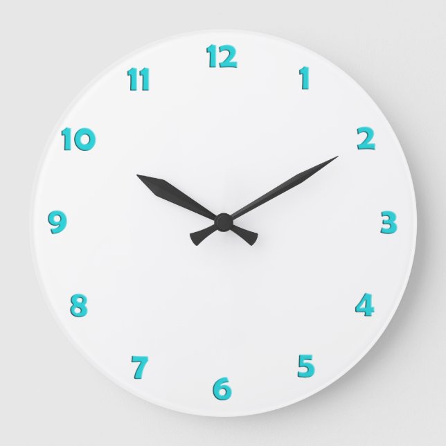 Redondo Grande Números de la cara del reloj - tuerkis (Anverso)
