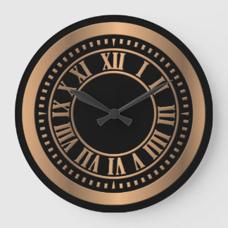 Redondo Grande Números romanos metálicos Cara de Reloj - Bronce