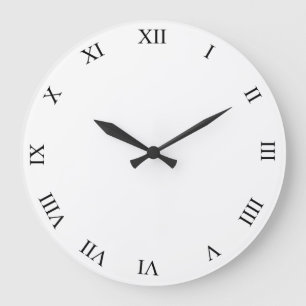 Redondo Grande Números romanos negros Reloj de la cara redonda