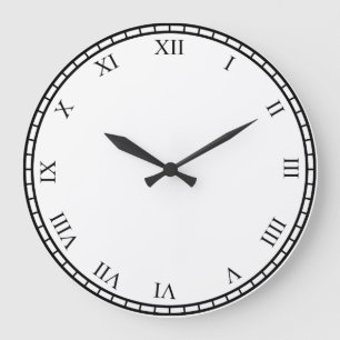 Redondo Grande Números romanos negros Reloj de reloj y reloj de t