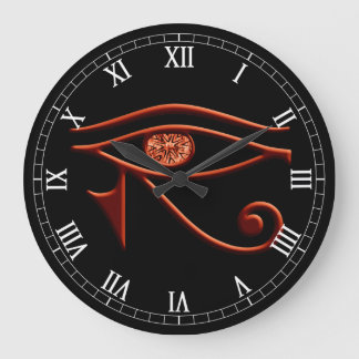 Redondo Grande Ojo ardiente del reloj del número romano de Horus