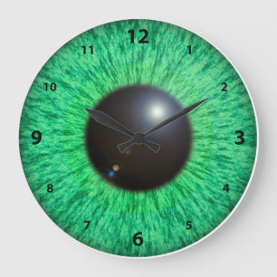 Redondo Grande Ojo Azul Verde Con Reloj De Flor