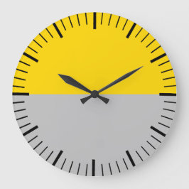 Redondo Grande Oro moderno y reloj gris sin números