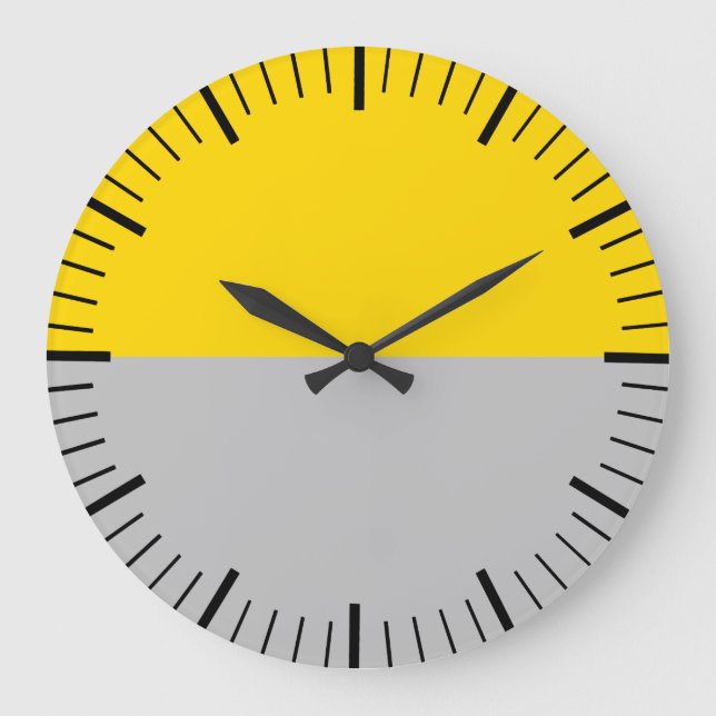 Redondo Grande Oro moderno y reloj gris sin números (Anverso)