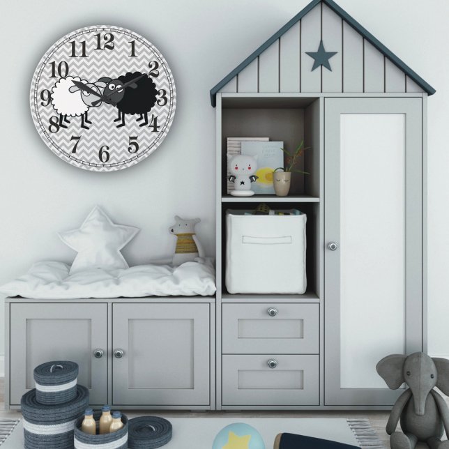 Redondo Grande Oveja negra Oveja blanca Ronda (grande) Reloj de p (Subido por el creador)