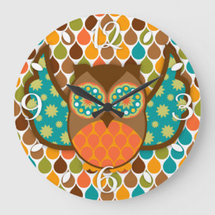 Redondo Grande Owl Boheme Brown y reloj Verde azulado