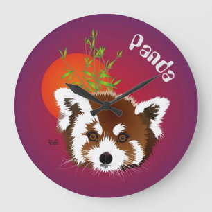 Redondo Grande Panda pequeña, Ailurus fulgens reloj