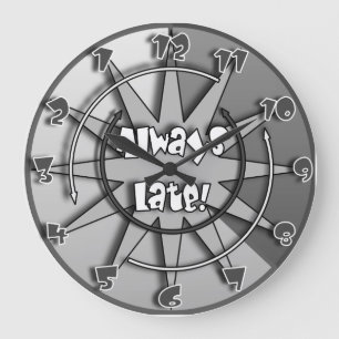 Redondo Grande "" Para arriba mezclado el reloj loco siempre