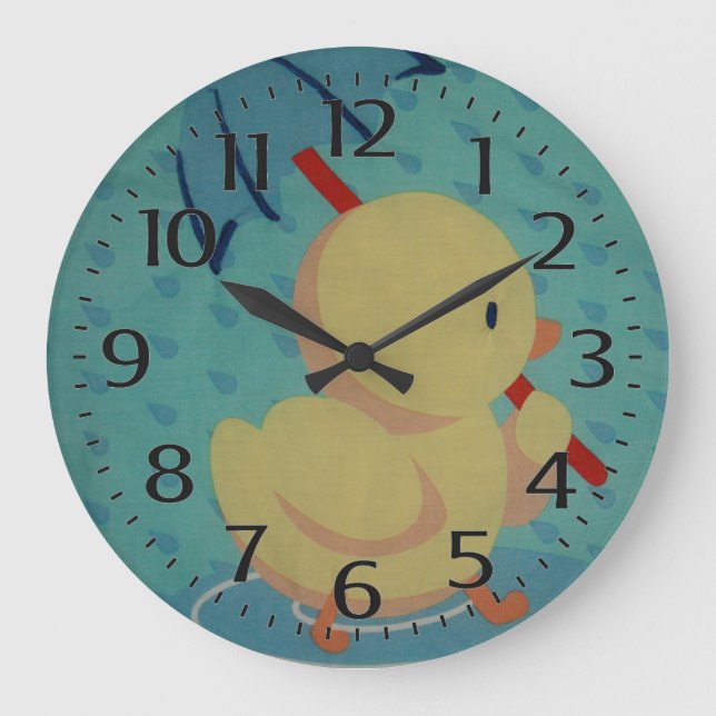 Redondo Grande Pato con reloj acrílico de paraguas (Anverso)