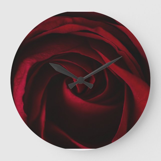 Redondo Grande Patrón de flores Gran reloj (Anverso)
