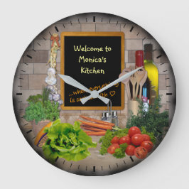Redondo Grande (Personalizable) Reloj de cocina