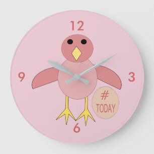 Redondo Grande Personalizado Chica de cumpleaños rosado reloj de