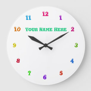 Redondo Grande Personalizado de reloj colorido Envía tus fuentes