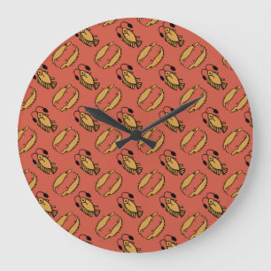 Redondo Grande Pescado y cocodrilo egipcios, reloj de la pared re