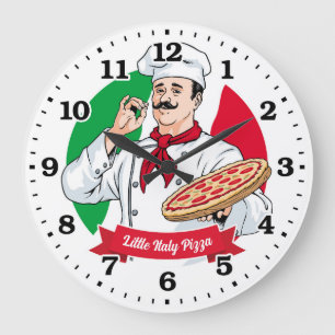 Redondo Grande Pizza Parlor Pizzeria Reloj italiano personalizado