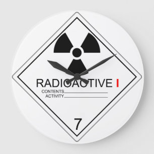 Redondo Grande Placa de transporte radiactiva Cat 1 Reloj
