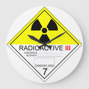 Redondo Grande Placa de transporte radiactiva Cat 3 Reloj