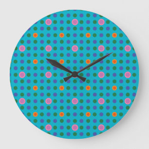 Redondo Grande Polka Personalizado colorido pesca en el reloj del