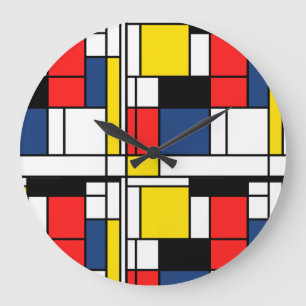 Redondo Grande Ponga este reloj del estilo de Mondrian en su