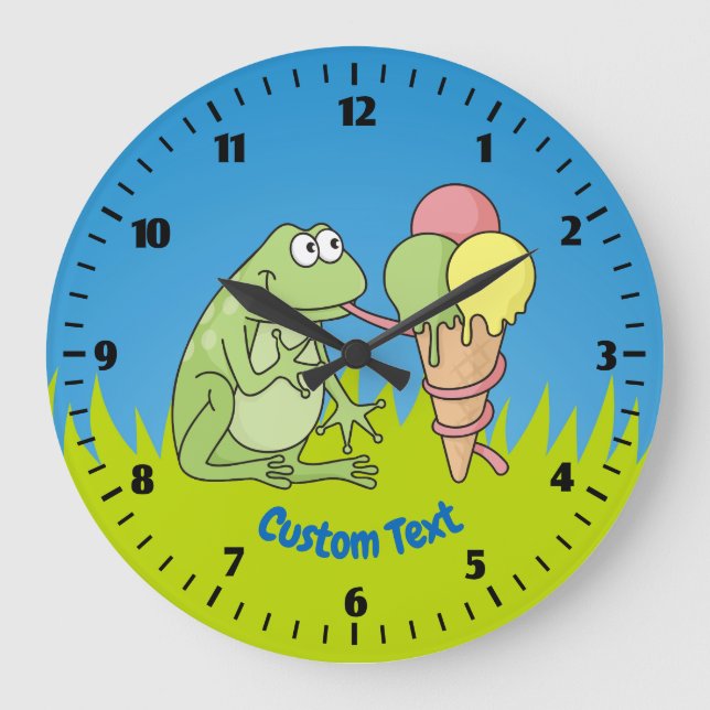 Redondo Grande Rana con reloj de helado (Anverso)
