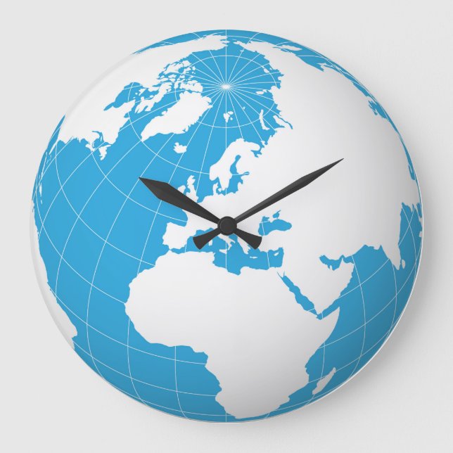 Redondo Grande reloj 3D del planeta Tierra (Anverso)
