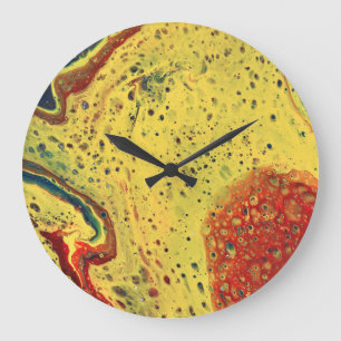 Redondo Grande Reloj abstracto amarillo salvaje temprano en la ma