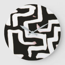 Reloj abstracto en blanco y negro