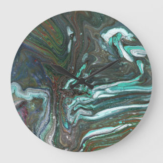 Redondo Grande Reloj abstracto oscuro Packin Up 1