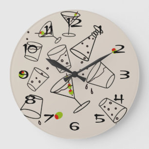 Redondo Grande Reloj Acrílico de Bebidas