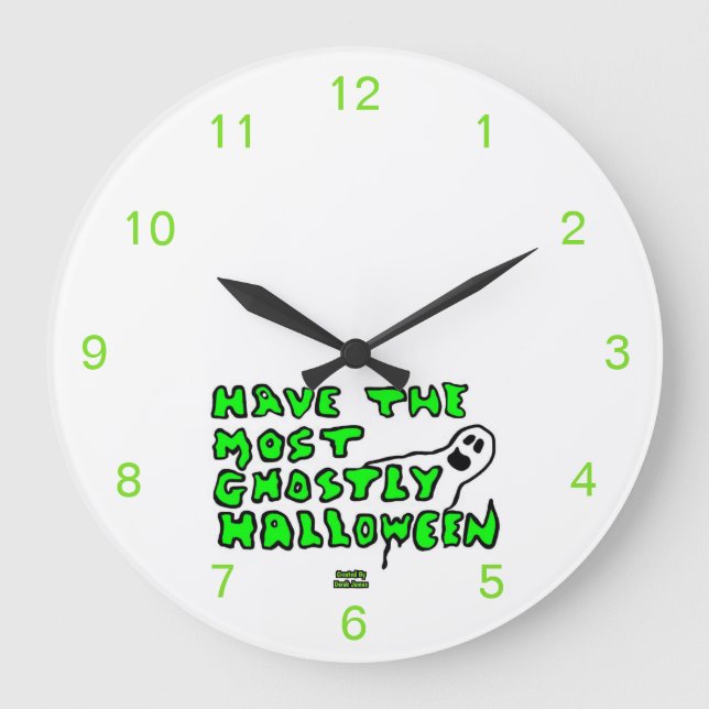 Redondo Grande Reloj acrílico de Halloween (Anverso)