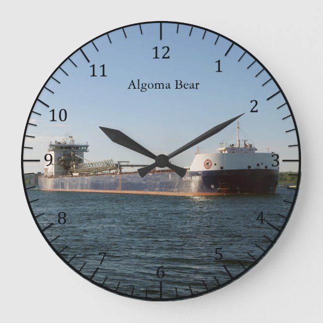 Redondo Grande Reloj Algoma Bear (Anverso)
