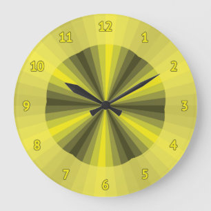 Redondo Grande Reloj amarillo de ilusión óptica