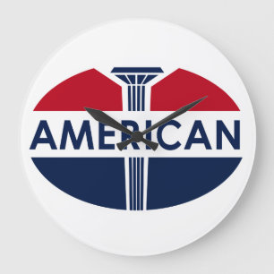 Redondo Grande Reloj americano de la muestra de la gasolinera del