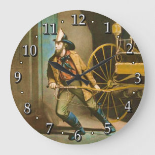 Redondo Grande Reloj americano del estilo 2 del bombero