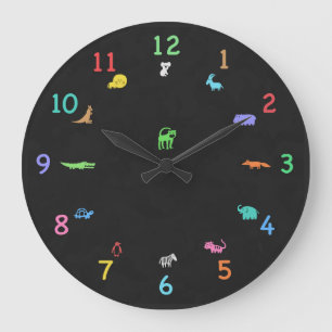 Redondo Grande Reloj animal en el zoológico de Chalk