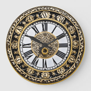 Redondo Grande Reloj antiguo de Ornate