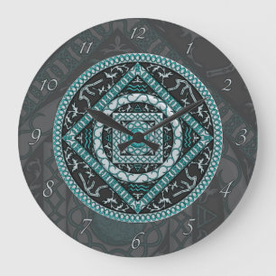 Redondo Grande Reloj Aquarius Mandala