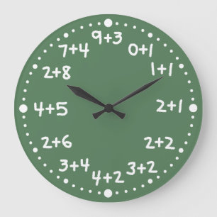 Redondo Grande Reloj aritmético matemático de la diversión bá