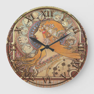 Redondo Grande Reloj Art Nouveau