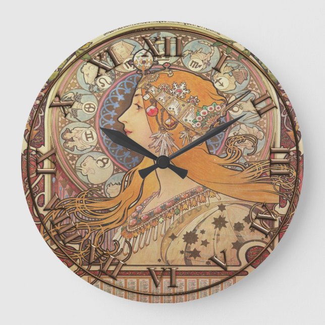 Redondo Grande Reloj Art Nouveau (Anverso)
