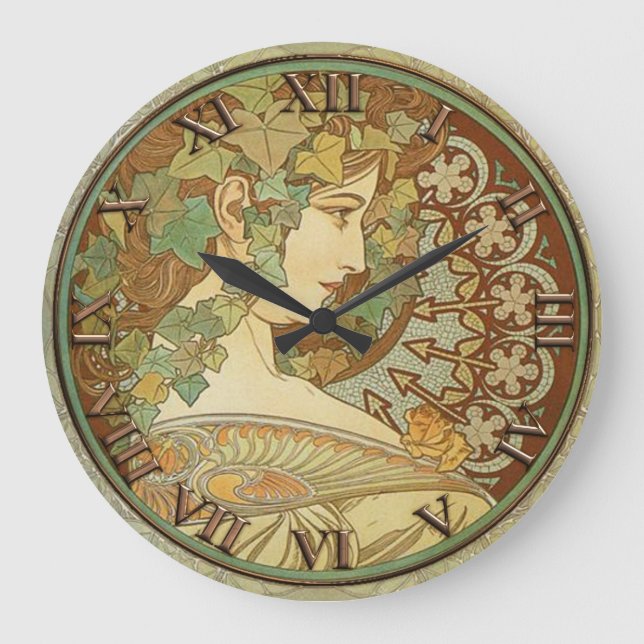 Redondo Grande Reloj Art Nouveau (Anverso)