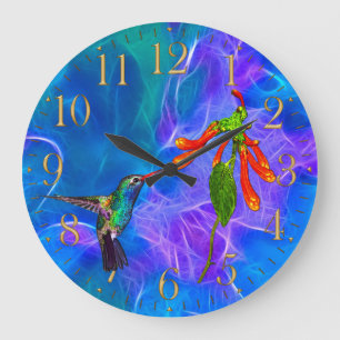 Redondo Grande Reloj artístico de los amantes de los pájaros silv