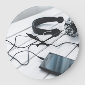 Redondo Grande Reloj artístico de pared minimalista